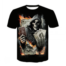 Load image into Gallery viewer, 2020 heavy metal grim Reaper Skull 3D printed t-shirts