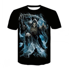 Load image into Gallery viewer, 2020 heavy metal grim Reaper Skull 3D printed t-shirts