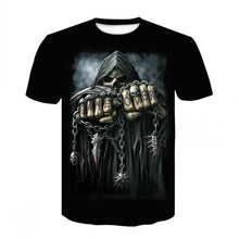Load image into Gallery viewer, 2020 heavy metal grim Reaper Skull 3D printed t-shirts