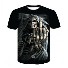 Load image into Gallery viewer, 2020 heavy metal grim Reaper Skull 3D printed t-shirts
