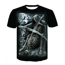 Load image into Gallery viewer, 2020 heavy metal grim Reaper Skull 3D printed t-shirts

