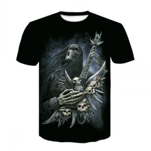 Load image into Gallery viewer, 2020 heavy metal grim Reaper Skull 3D printed t-shirts
